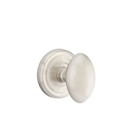 Emtek Egg Knob 2-3/8 in Backset Privacy With Regular Rose for 1-1/4 in to 2 in Door Satin Nickel Finish 8200EUS15